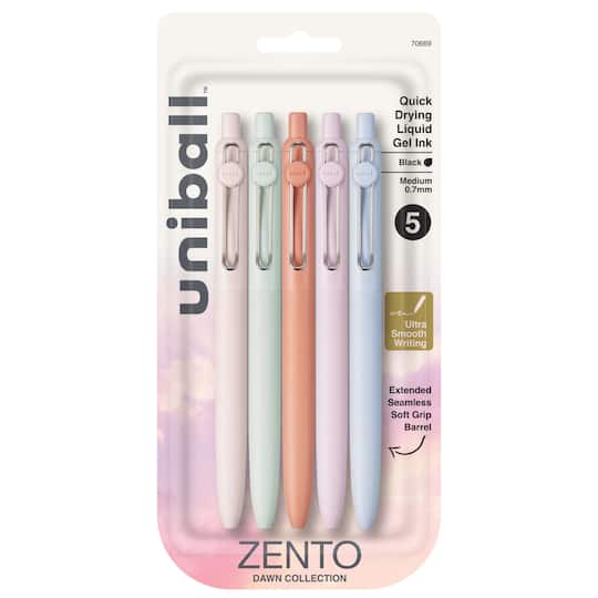 uniball™ Zento Dawn Collection 0.7mm Medium Black Ink Retractable Gel Pen Set